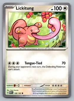 Pokemon TCG SV: Scarlet & Violet 151 Lickitung 108/165 - Image 1