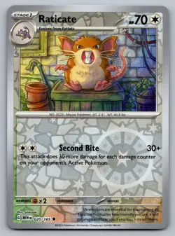 Pokemon TCG SV: Scarlet & Violet 151 Raticate 020/165 Reverse Holo - Image 1