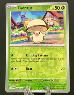 Pokemon TCG Obsidian Flames Foongus #9 Reverse Holo - Image 1