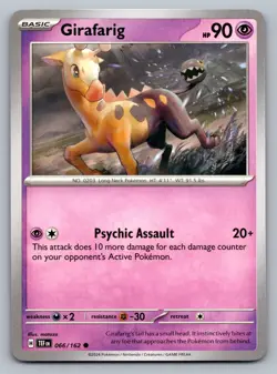 Pokemon TCG SV05: Temporal Forces Girafarig 066/162 - Image 1