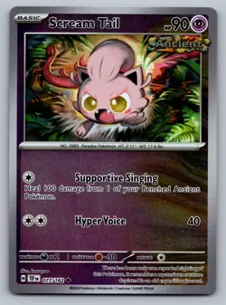 Pokemon TCG SV05: Temporal Forces Scream Tail 077/162 Reverse Holo - Image 1