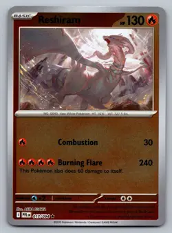 Pokemon TCG ME02: Phantasmal Flames Reshiram 017/094 Reverse Holo - Image 1