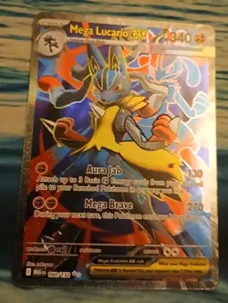 POKEMON TCG Mega Lucario EX 160/132 ULTRA RARE FULL ART HOLO Mega Evolution MINT - Image 1