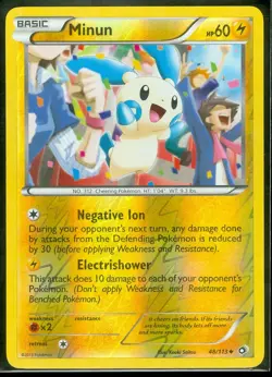 Pokemon MINUN 48/113 Legendary Treasures - Rev Holo - MINT - Image 1