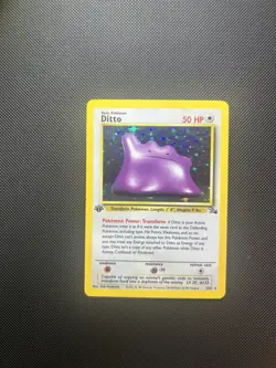Pokemon TCG 1st Edition Ditto Holo Rare 3/62 1999 Vintage Fossil - Image 1