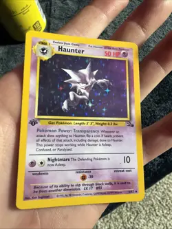 Pokemon TCG Haunter 1st Edition Holo Card Fossil, 6/62, Holographic Rare - Image 3