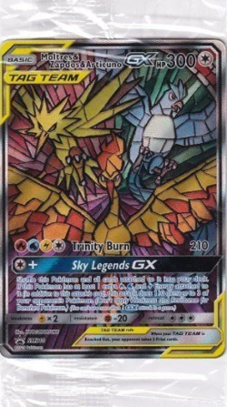 Sealed Moltres & Zapdos & Articuno GX SM210 Stained-Glass Promo / Pokemon Card - Image 1