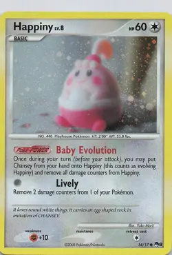 Happiny - 14/17 - Pokemon Pop Series 8 Holo Card - Image 1