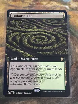 Turbulent Fen 0103 Secrets of Strixhaven Borderless MTG NM - Image 1