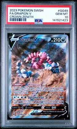 2023 POKEMON SWORD AND SHIELD CROWN ZENITH #GG49 FA/DRAPION V PSA 10 - Image 1