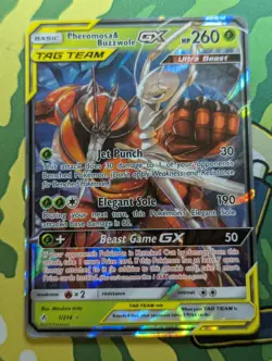 Pheromosa & Buzzwole GX 1/214 Unbroken Bonds Tag Team Pokemon TCG - VLP - Image 1