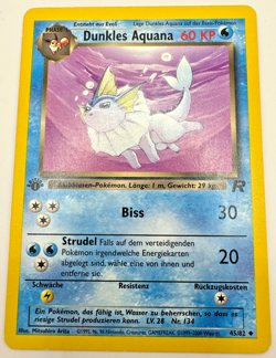 Pokemon Karte TCG Dunkles Aquana 45/82 Team Rocket no Holo Vintage Deutsch EX - Image 1