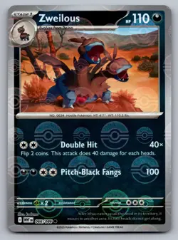 ZWEILOUS 066/086 COMMON WHITE FLARE POKEMON POKE BALL HOLO NM - Image 1