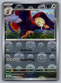 BRAVIARY 078/086 UNCOMMON BLACK BOLT POKEMON POKE BALL HOLO NM - Image 1