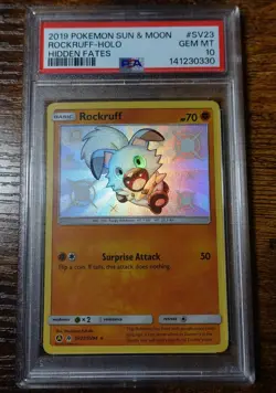 Rockruff SV23/SV94 PSA 10 Hidden Fates S&M Pokemon Card Graded - Image 1