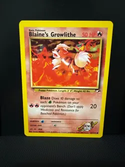 Blaine’s Growlithe - 62/132 - Common - Gym Challenge - Pokemon Card - NM - Image 1