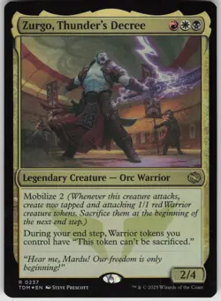 MTG Zurgo Thunder's Decree Foil NM Tarkir: Dragonstorm Magic 237 - Image 1