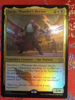 FOIL Zurgo, Thunder's Decree Tarkir Dragonstorm Magic The Gathering mtg Warrior - Image 1