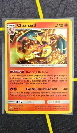 Charizard 14/181 Cracked Ice Holo Promo Sun & Moon Team Up Pokemon Card NM - Image 3