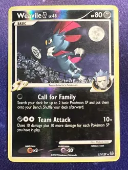 Pokemon TCG 2009 - Weavile G - 17/127 - Platinum Reverse Holo - LP - Image 1