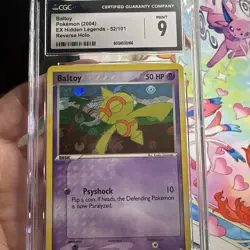 Pokemon Baltoy 52/101 Reverse Holo EX Hidden Legends 2004 Reverse Holo CGC 9 - Image 1