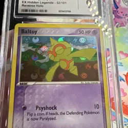 Pokemon Baltoy 52/101 Reverse Holo EX Hidden Legends 2004 Reverse Holo CGC 9 - Image 2