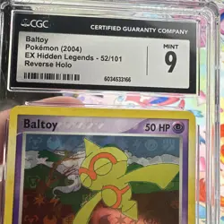Pokemon Baltoy 52/101 Reverse Holo EX Hidden Legends 2004 Reverse Holo CGC 9 - Image 5