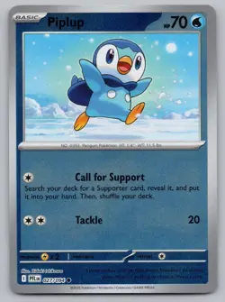 Piplup 027/094 Common Phantasmal Flames Pokemon Reverse Holo Near Mint - Image 1