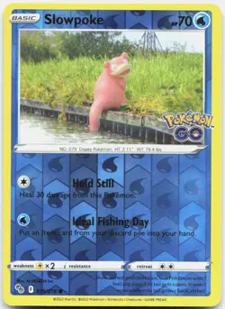 Slowpoke 019/078 Common Pokemon GO Pokemon Reverse Holo Near Mint - Image 1