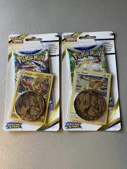 Lot of 2 Pokemon TCG Sword Shield Brilliant Stars Blister Packs Promo Swirl New - Image 1