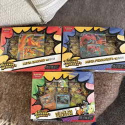 Pokemon Ascended Heroes Mega Feraligatr, Emboar & Deluxe Pin Collection - Image 1