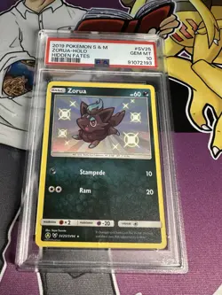 2019 POKEMON SUN & MOON HIDDEN FATES #SV25 ZORUA-HOLO PSA 10 - Image 1