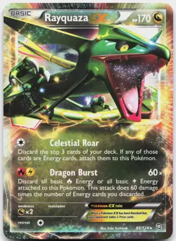 Rayquaza EX 85/124 Holo EX Rare Dragons Exalted Pokemon Near Mint - Image 1