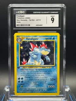 CGC 9 MINT ✨ - 2000 Pokemon Neo Genesis 1st Edition Feraligatr Holo #4/111 - Image 1