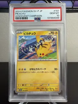 2024 POKEMON JAPANESE SV-P PROMO GYM EVENT CAMPAIGN #197 PIKACHU PSA 10 - Image 3