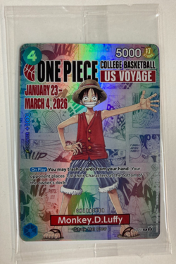 Monkey D. Luffy US Voyage College Basketball Promo 2026 Foil NEW SEALED - Image 1