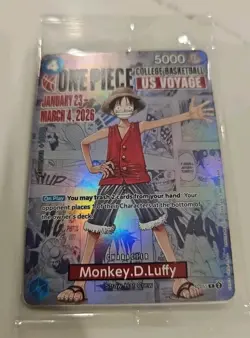 One Piece Monkey D Luffy US Voyage College Basketball Promo Card STILL SEALED! - Image 1