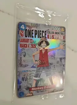 One Piece Monkey D Luffy US Voyage College Basketball Promo Card STILL SEALED! - Image 3