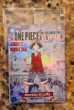 Monkey D. Luffy US Voyage College Basketball Promo 2026 Foil NEW SEALED - Image 1