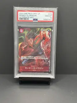 One Piece Japanese 2024 Monkey D Dragon OP07 Alternate Art #015 PSA 10 - Image 1