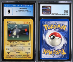 Base Set Unlimited Magnemite 53/102 Pokemon Cards 1999 CGC 9 Mint - Image 1