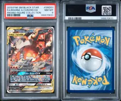 2019 Pokemon Black Star Promo #SM201 Full Art Reshiram & Charizard GX PSA 8 - Image 3