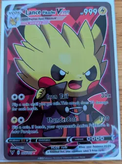 Pikachu Lance Pokemon Card Holo GX VSTAR VMAX GX EX TRAINER Cosplay ART 33 - Image 1