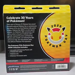 Pokemon TCG Pokemon Day 2026 Collection Box Pikachu Promo Coin 3 Boosters - Image 2