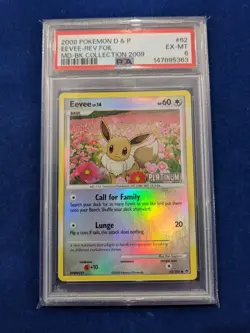 2008 POKEMON D&P MAJESTIC DAWN BURGER KING COL #62 EEVEE REVERSE HOLO PSA 6 - Image 1