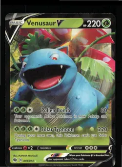 Venusaur V 001/073 Holo V Rare Champion's Path Pokemon Near Mint - Image 1