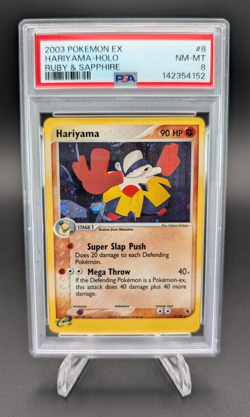 Hariyama 2003 Pokemon EX Ruby & Sapphire Holo #8 PSA 8 - Image 1
