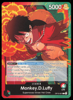 Monkey.D.Luffy (001) OP13-001 Carrying On His Will Regular NM ONE PIECE - Image 1