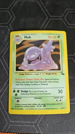 Muk 13/62 Fossil Set Holo Rare Pokemon Card LP - Image 1