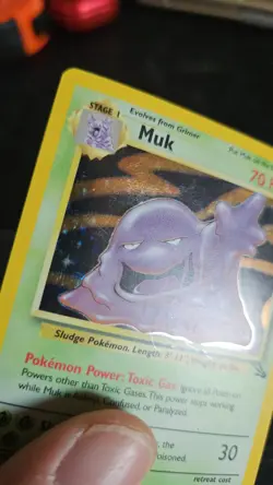 Muk 13/62 Fossil Set Holo Rare Pokemon Card LP - Image 2